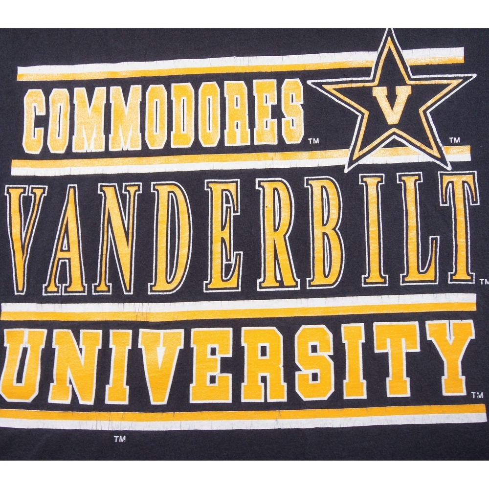 Vintage Vanderbilt University Shirt Mens Large Black Commodores NCAA College 90s - Picture 2 of 12